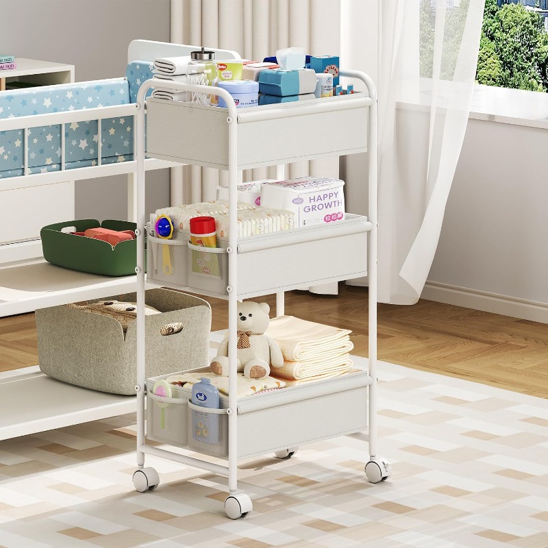 Baby Nursery Cart - Трехъярусная передвижная тележка для подгузников, многофункциональный