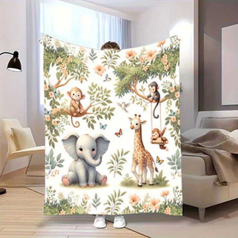 Baby Nursery Animal Prints - Детское одеяло VIKAMA с акварельным принтом