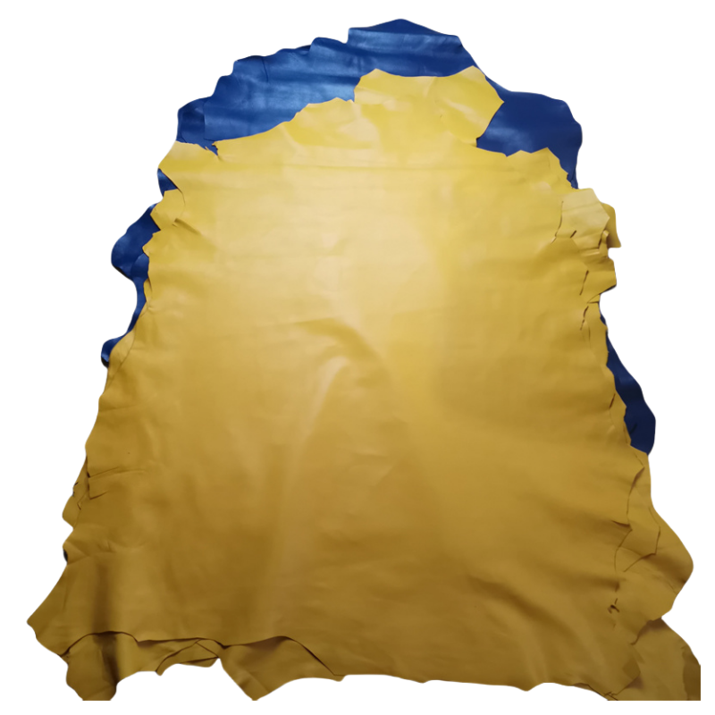 Baby Nursery Yellow - 0,8/0,9 мм желтый. Темно-синяя овчина. Кожа