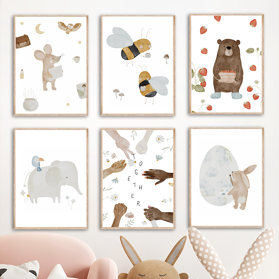 Baby Nursery Animal Prints - Постеры и принты в стиле бохо