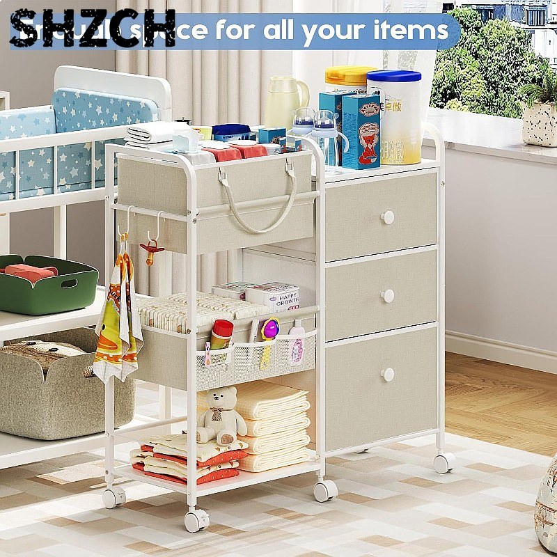 Baby Nursery Cart - Мобильная тумба-органайзер для детских подгузников большой