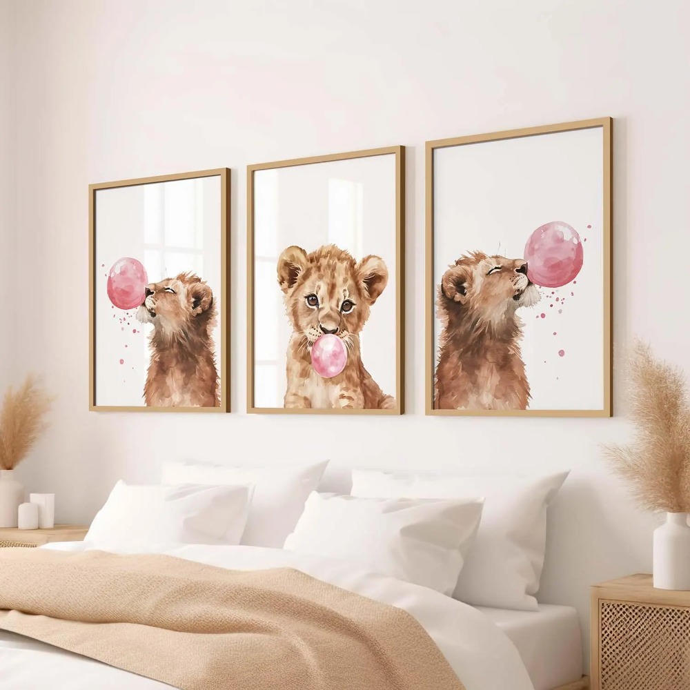 Baby Nursery Animal Theme - Набор настенных постеров для детской комнаты: