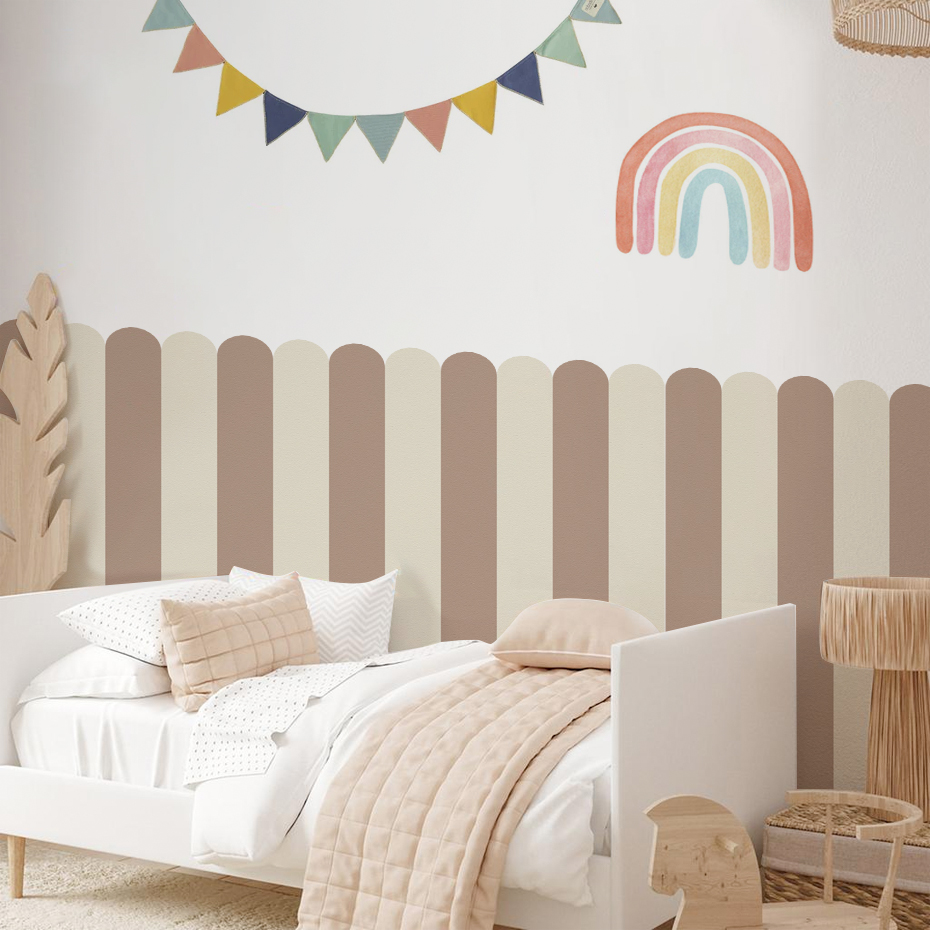 Baby Nursery Room - Многоцветные обои с дугой в вертикальную