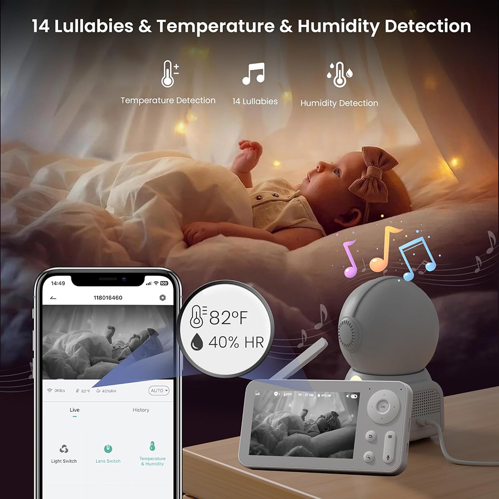 Видеоняня 2K с 2 камерами и ау – обзор и цена Baby Nursery Temperature