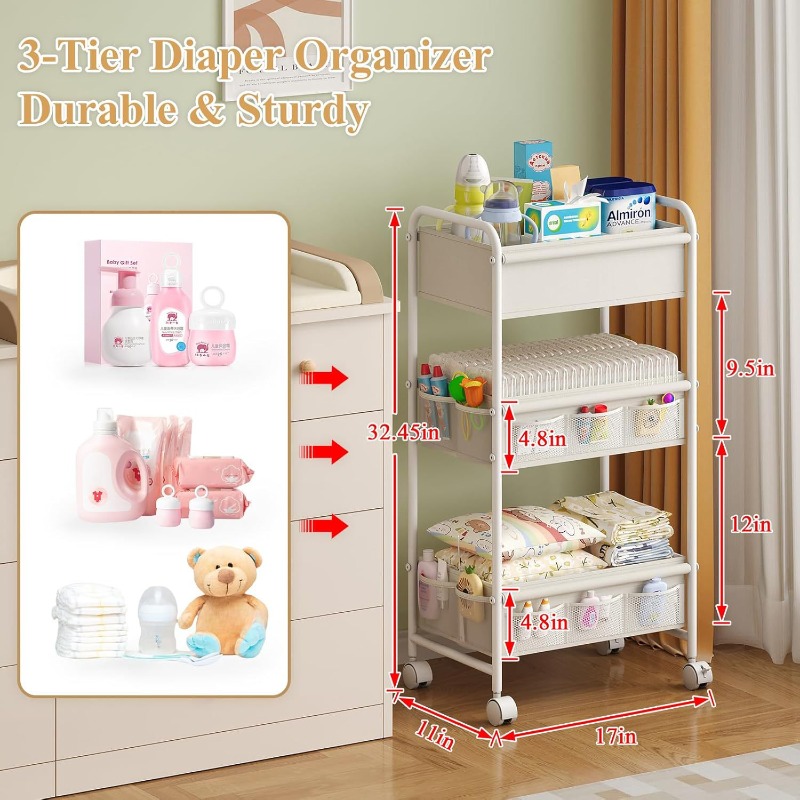 Трехъярусная передвижная тележ – обзор и цена Baby Nursery Cart