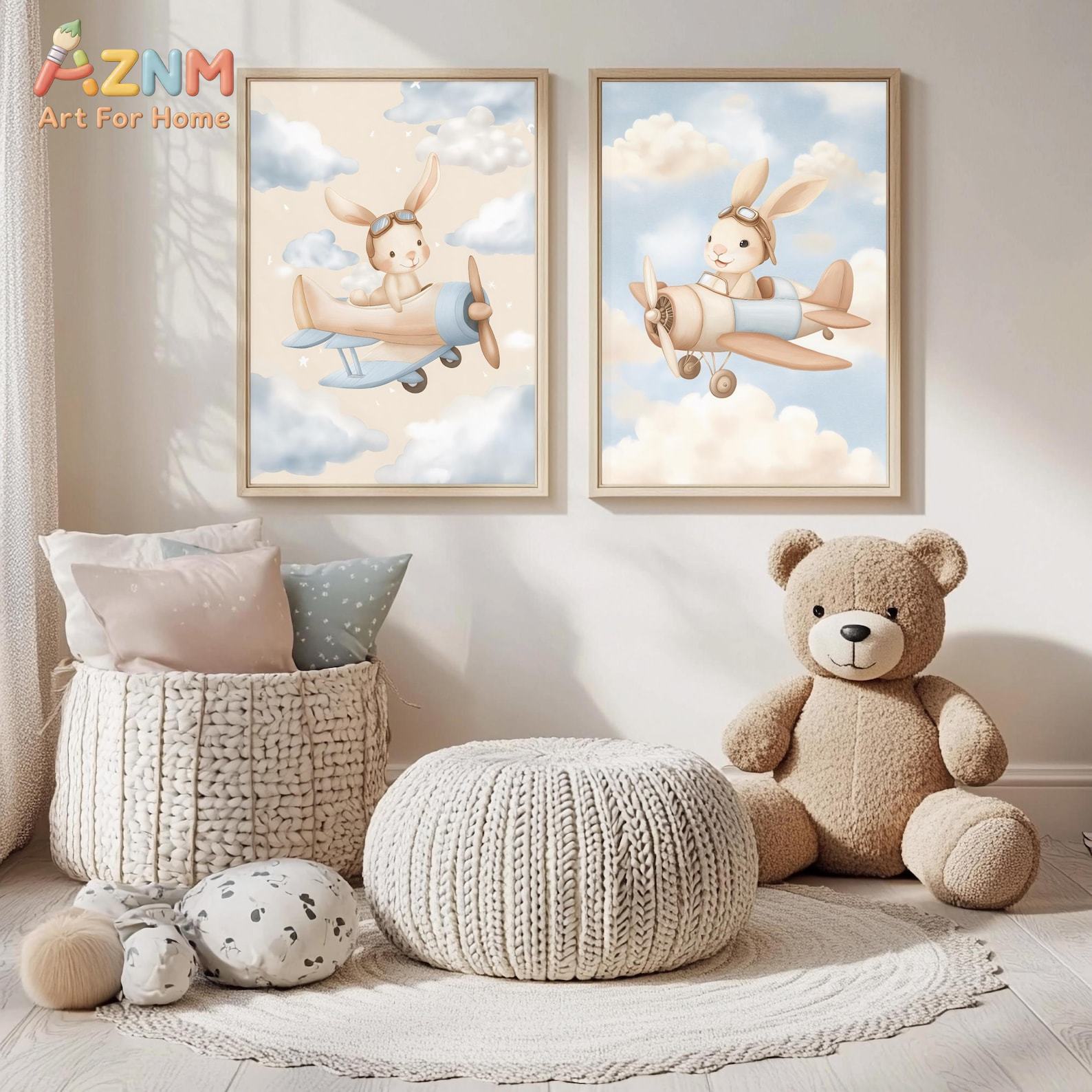 Набор из 2 настенных панно с и – обзор и цена Baby Nursery Animal Theme