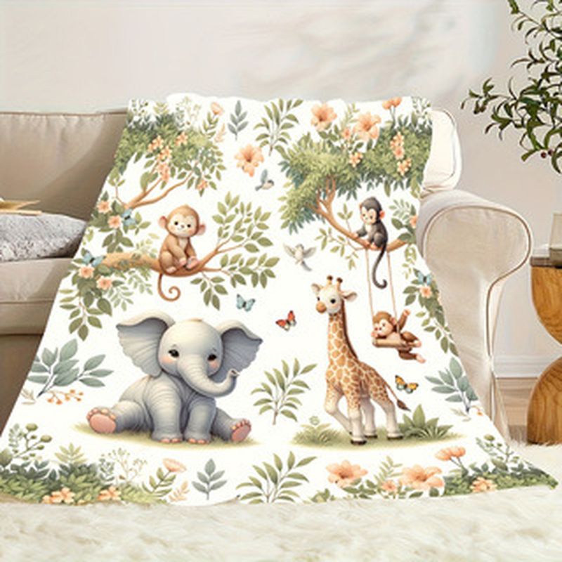 Детское одеяло VIKAMA с акваре – обзор и цена Baby Nursery Animal Prints