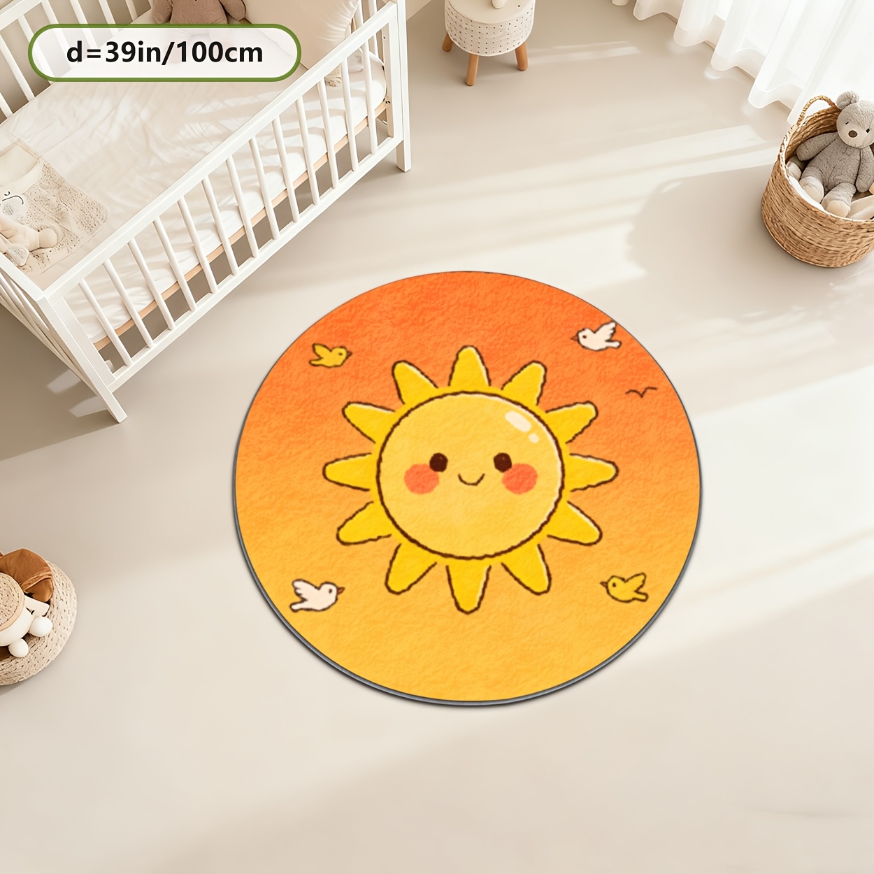 Детский круглый коврик-солнце, – обзор и цена Baby Nursery Yellow