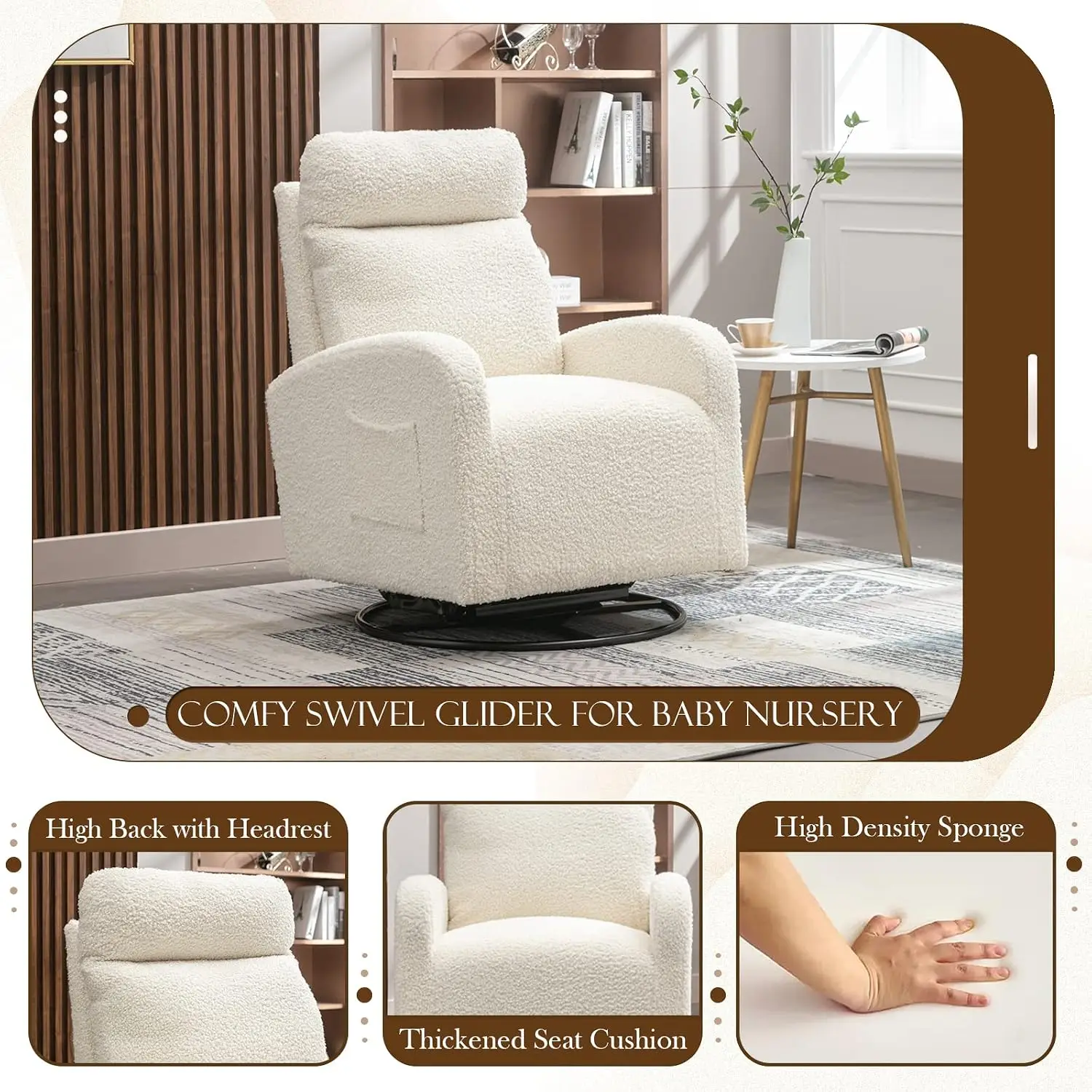 Современное поворотное кресло- – обзор и цена Baby Nursery Glider Chair