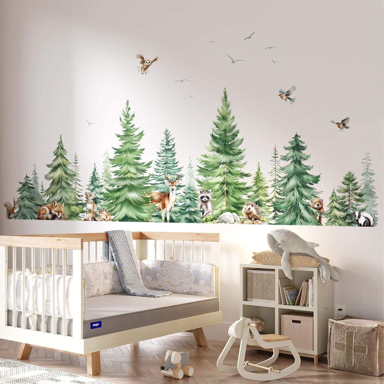 Большие акварельные сосны, жив – обзор и цена Baby Nursery Tree