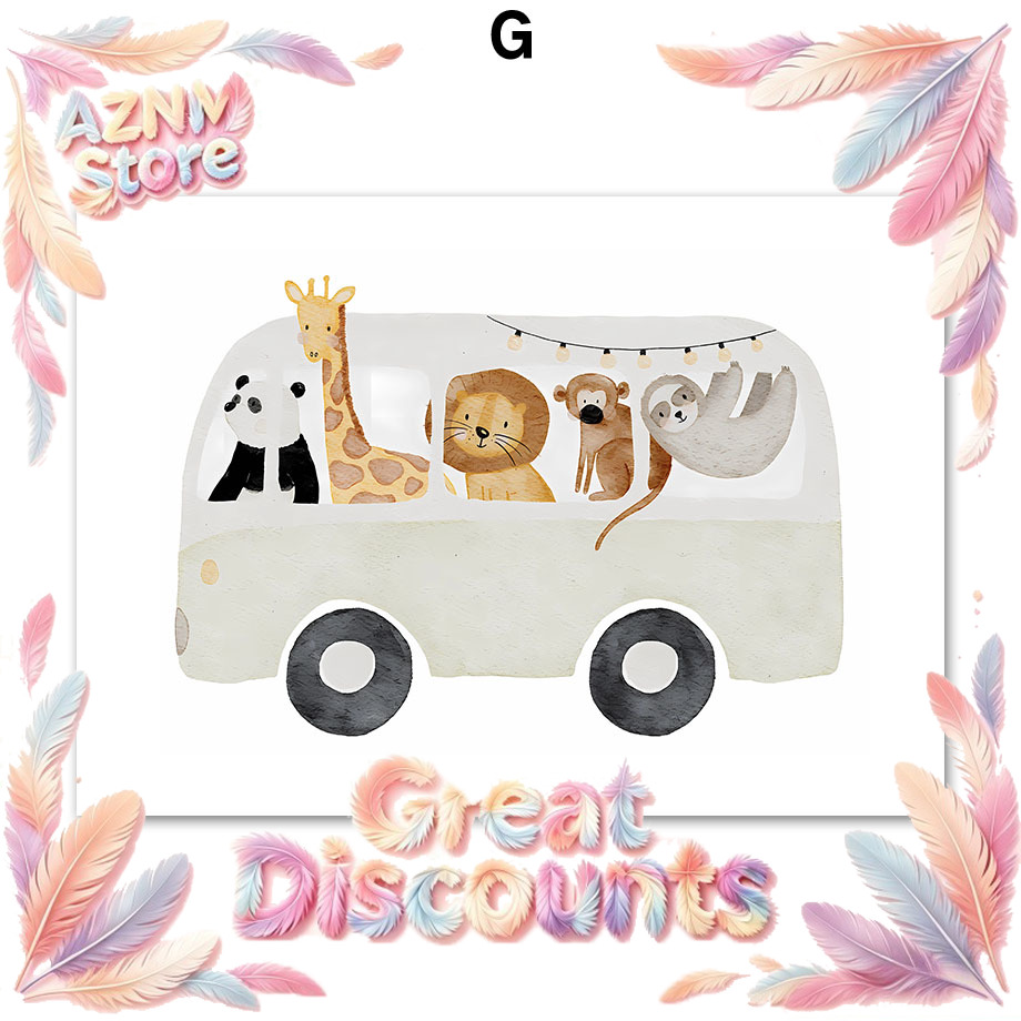 Бохо-животные: Слон, Кролик, М – обзор и цена Baby Nursery Animal Prints