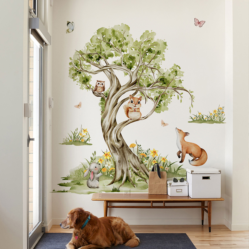 Акварельный лес, большое дерев – обзор и цена Baby Nursery Tree