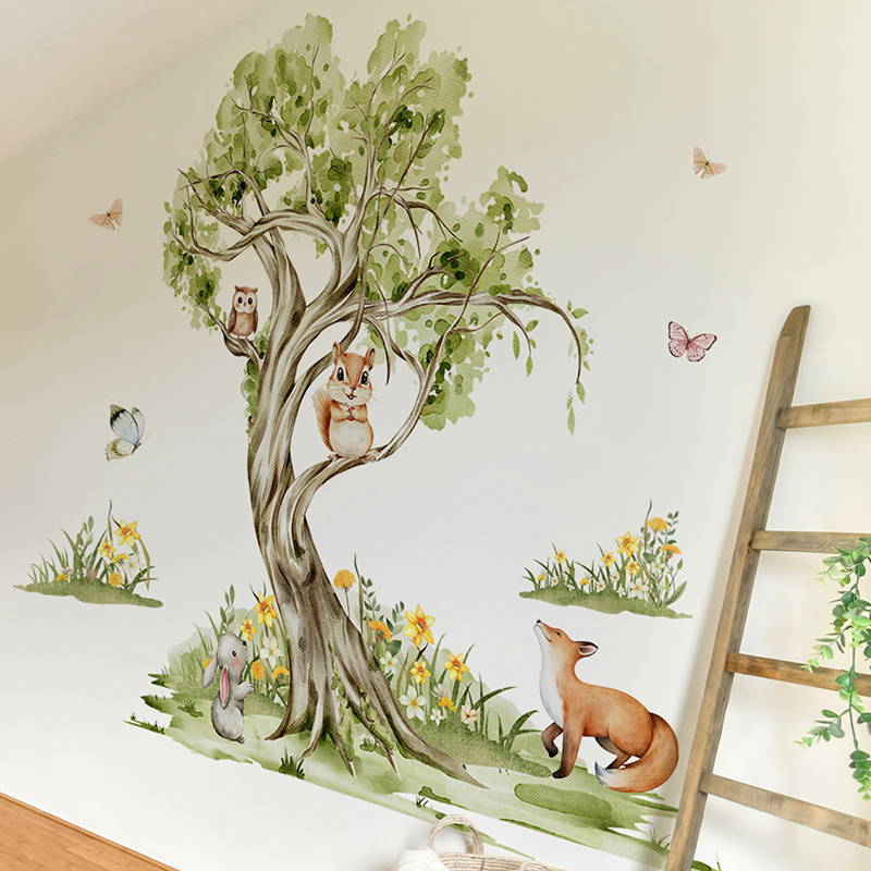 Акварельный лес, большое дерев – обзор и цена Baby Nursery Tree