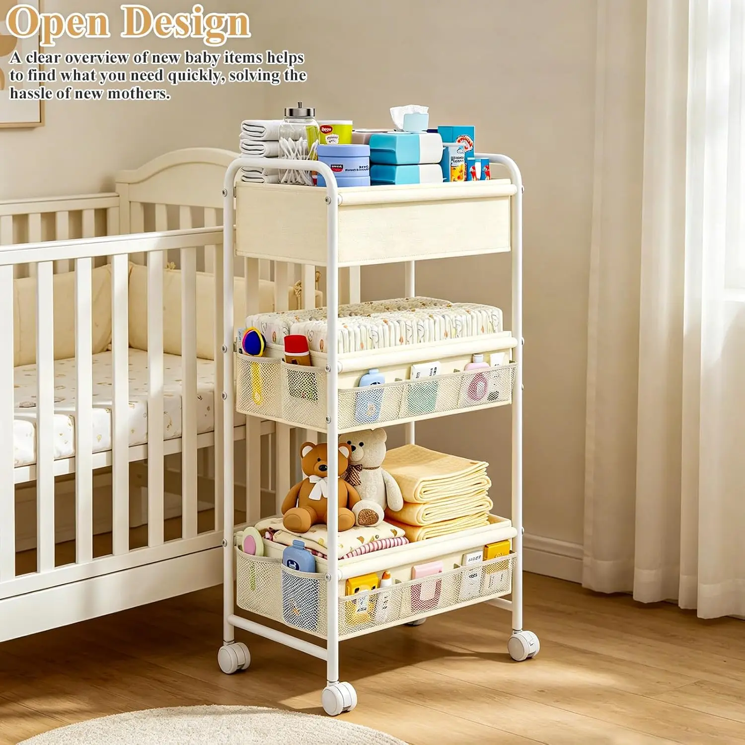 Трехъярусная тележка-органайзе – обзор и цена Baby Nursery Cart