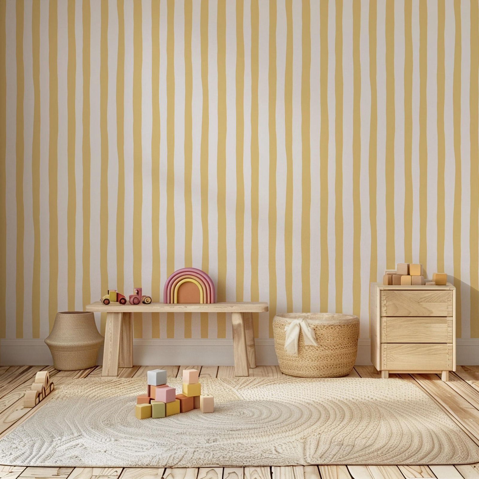 Обои Sunshine Yellow Wobbly St – обзор и цена Baby Nursery Yellow