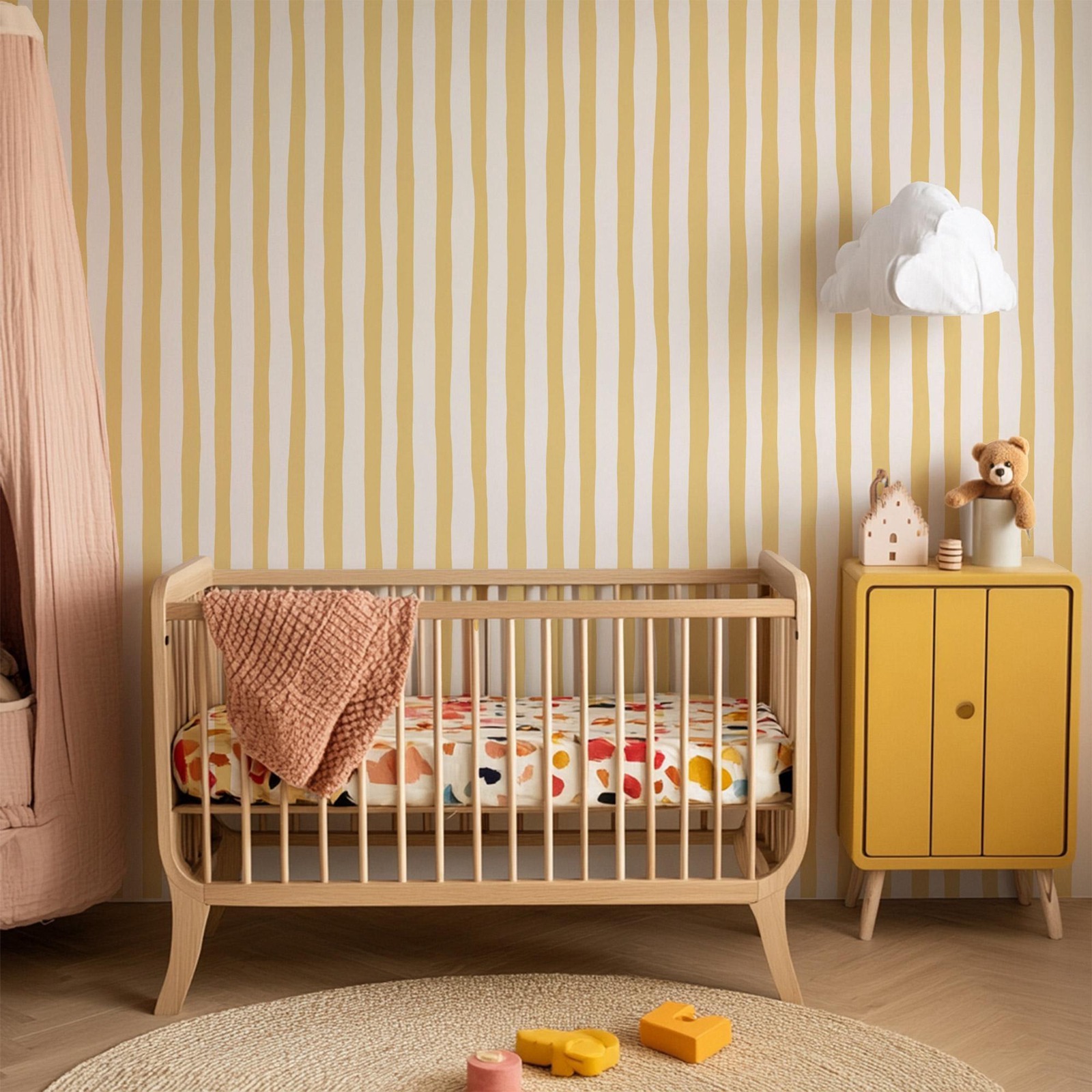 Обои Sunshine Yellow Wobbly St – обзор и цена Baby Nursery Yellow