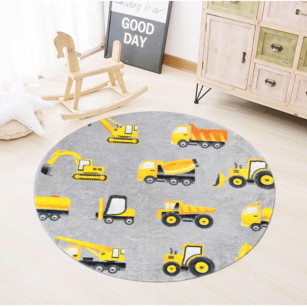 Серый круглый коврик с желтыми – обзор и цена Baby Nursery Yellow
