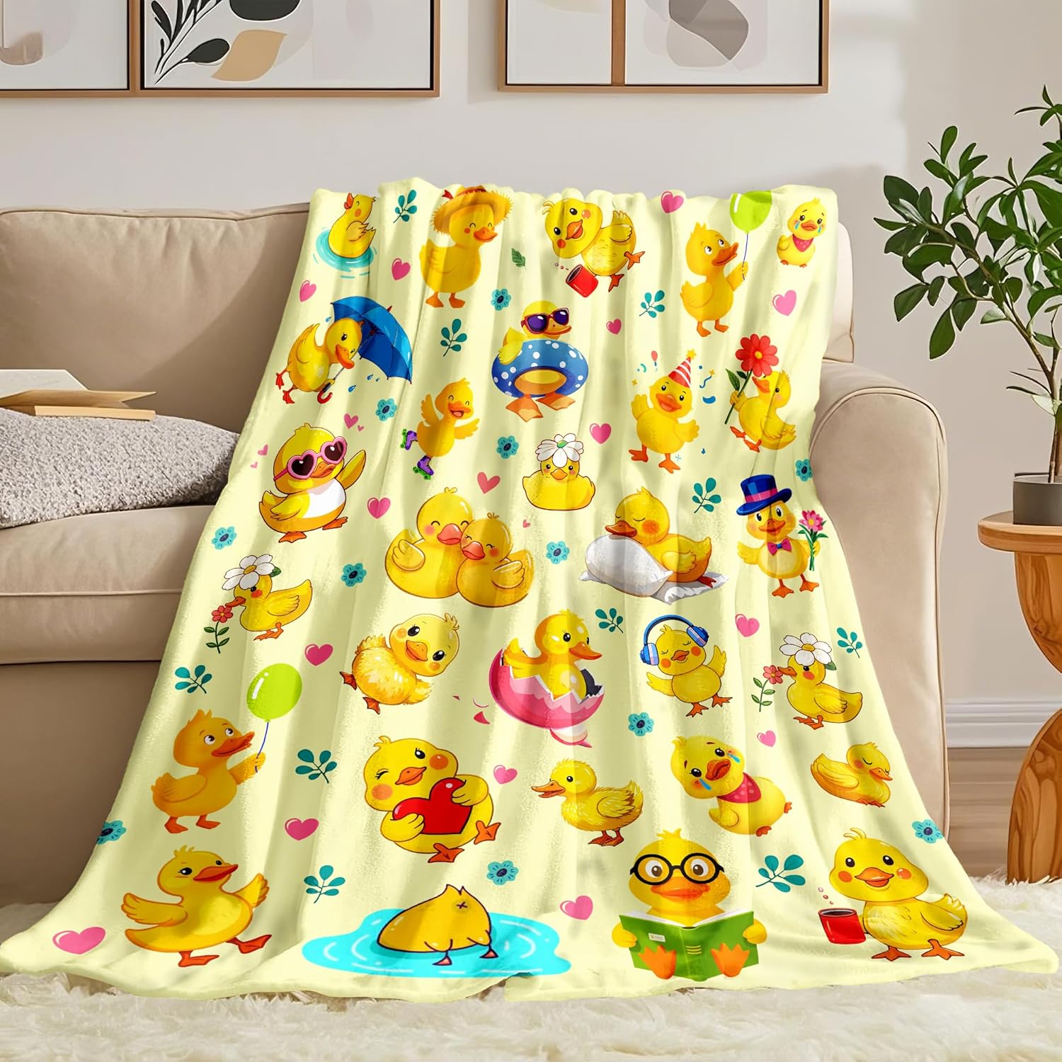 Желтое одеяло с принтом цыплят – обзор и цена Baby Nursery Yellow