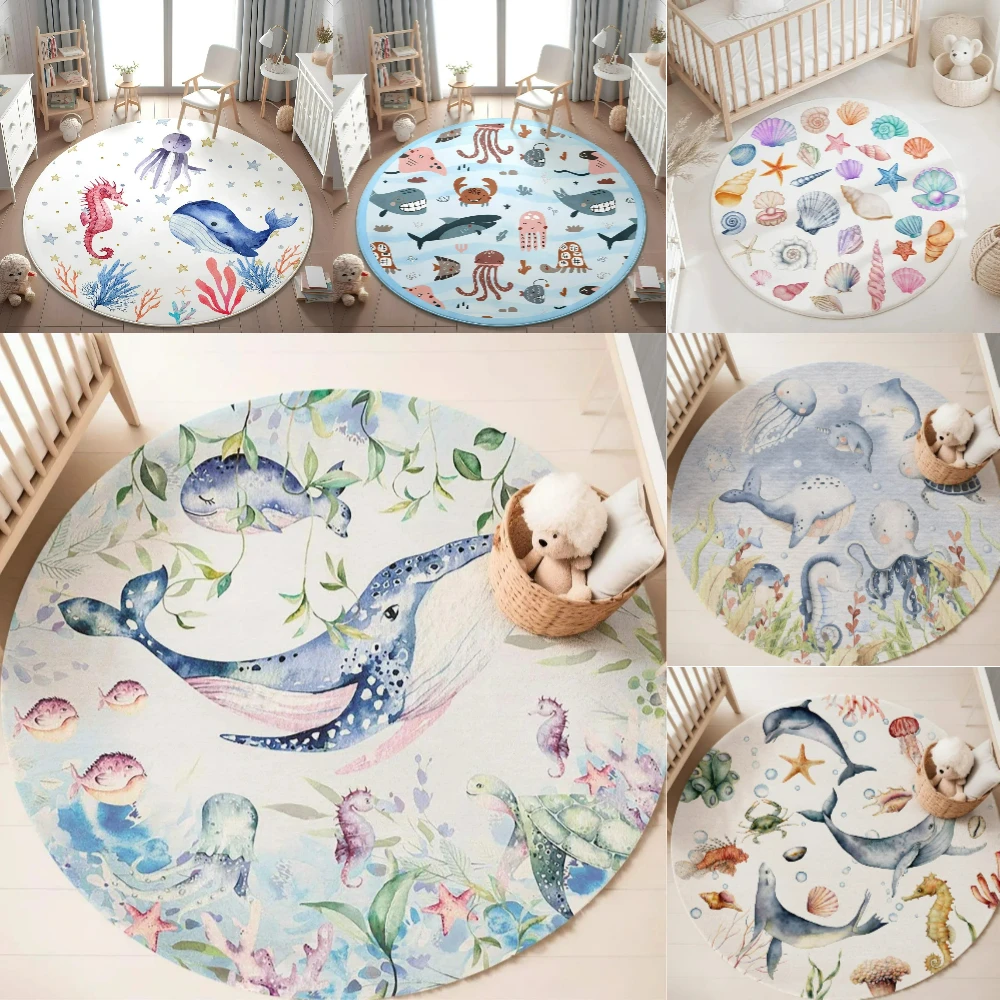 Круглый ковер с изображением м – обзор и цена Baby Nursery Animal Prints